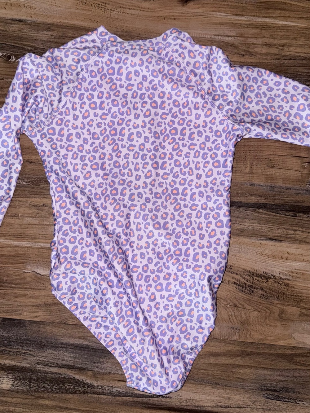 Wonder Nation Purple & Pink Leopard Print Zip-Up Swimsuit - Picture 2 of 4